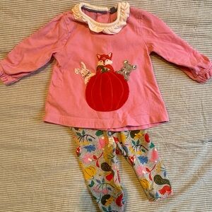 Boden fall Long Sleeve Top and Patterned Leggings Set